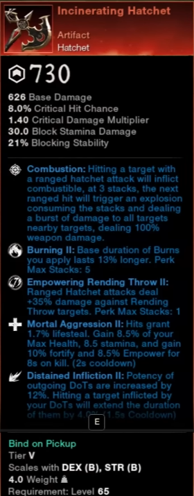 new world aeternum incinerating hatchet